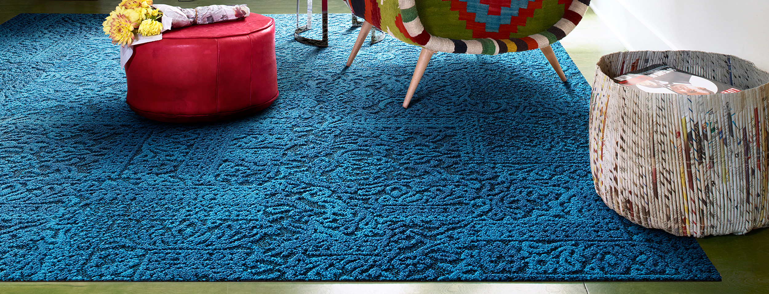 Chenille Charade: Patterned Area Rugs & Carpet Tiles by FLOR